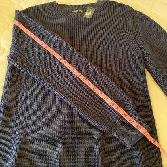 NWT Men’s Goodlife Shaker Knit Cotton Navy Sweater Size XXL - Picture 10 of 11